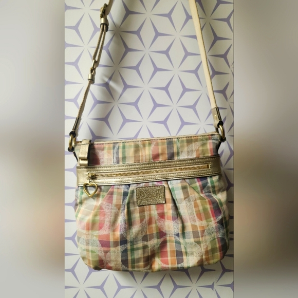 Coach Handbags - Coach Poppy Daisy Madras Women's Plaid Crossbody Bag GREAT SHAPE